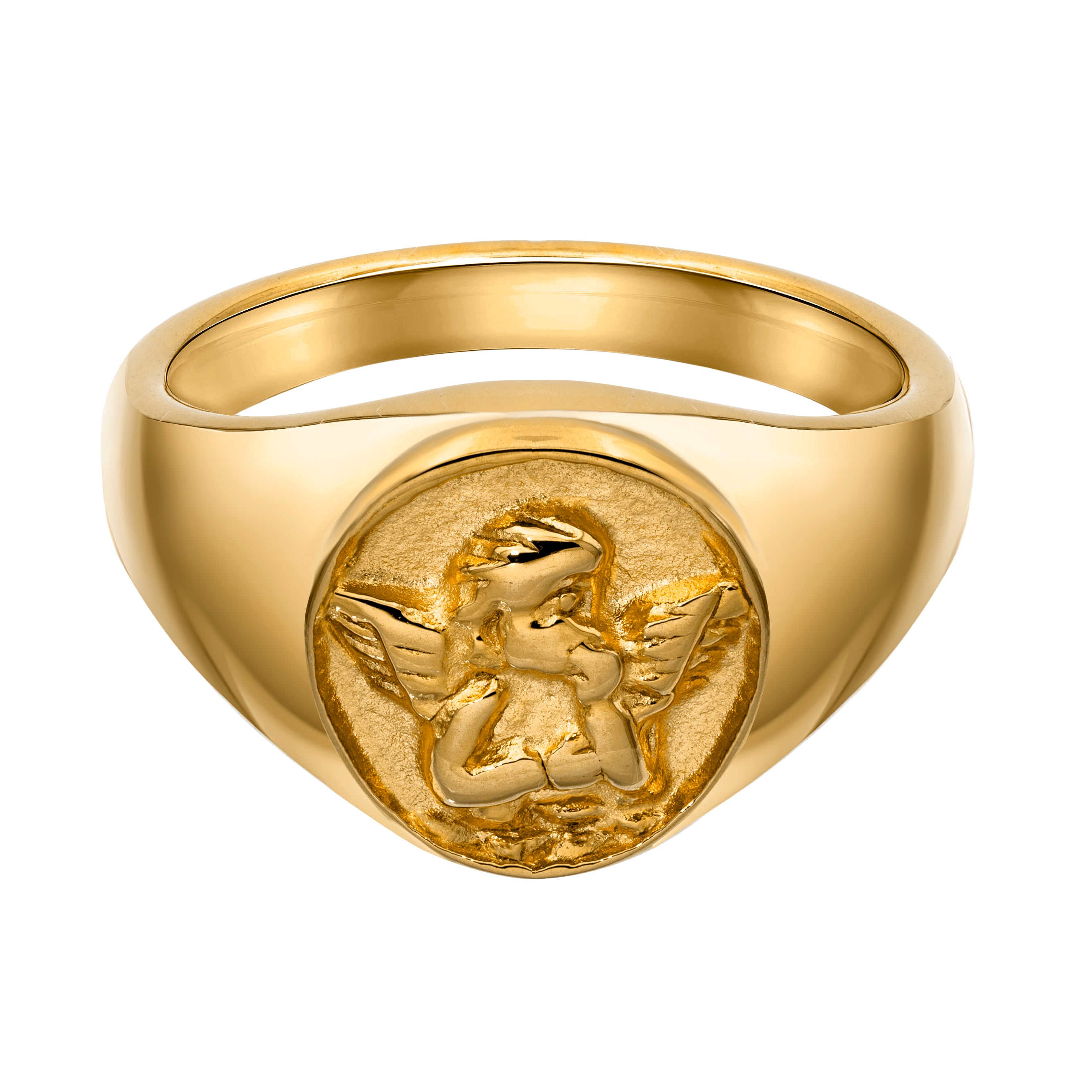 Angel signet deals ring